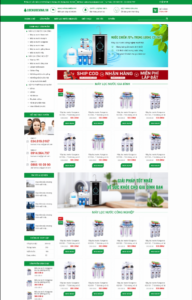 Mẫu web máy locnuocvina - Web hỗ trợ quảng cáo google