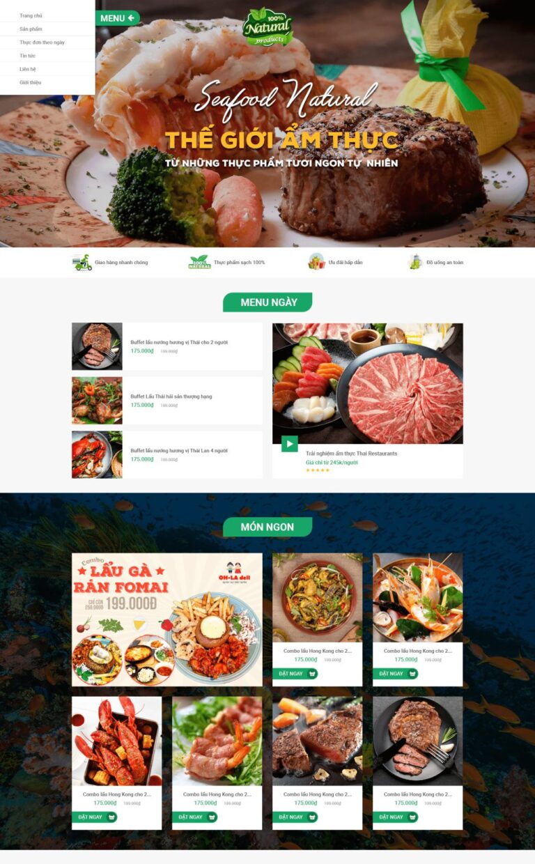 Website Ẩm thực1 RT - Web hỗ trợ quảng cáo google
